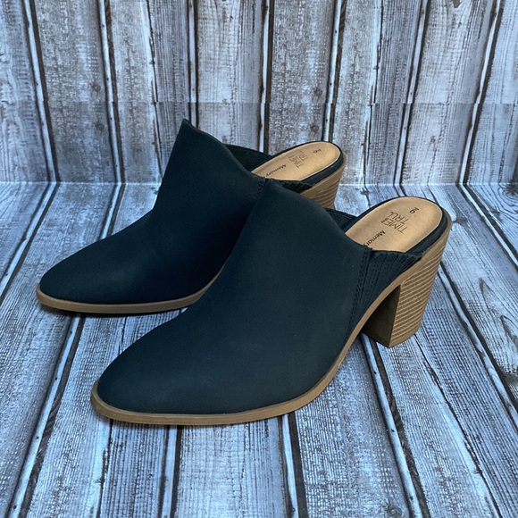 NWOT Time & Tru Black Memory Foam Backless Clog Heels Size 9 - Picture 3 of 12